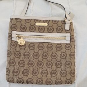 Michael Kors Tan and Cream Crossbody Bag